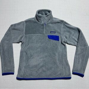 Patagonia Snap-T Fleece Pullover Gray Blue Size Small Womens
